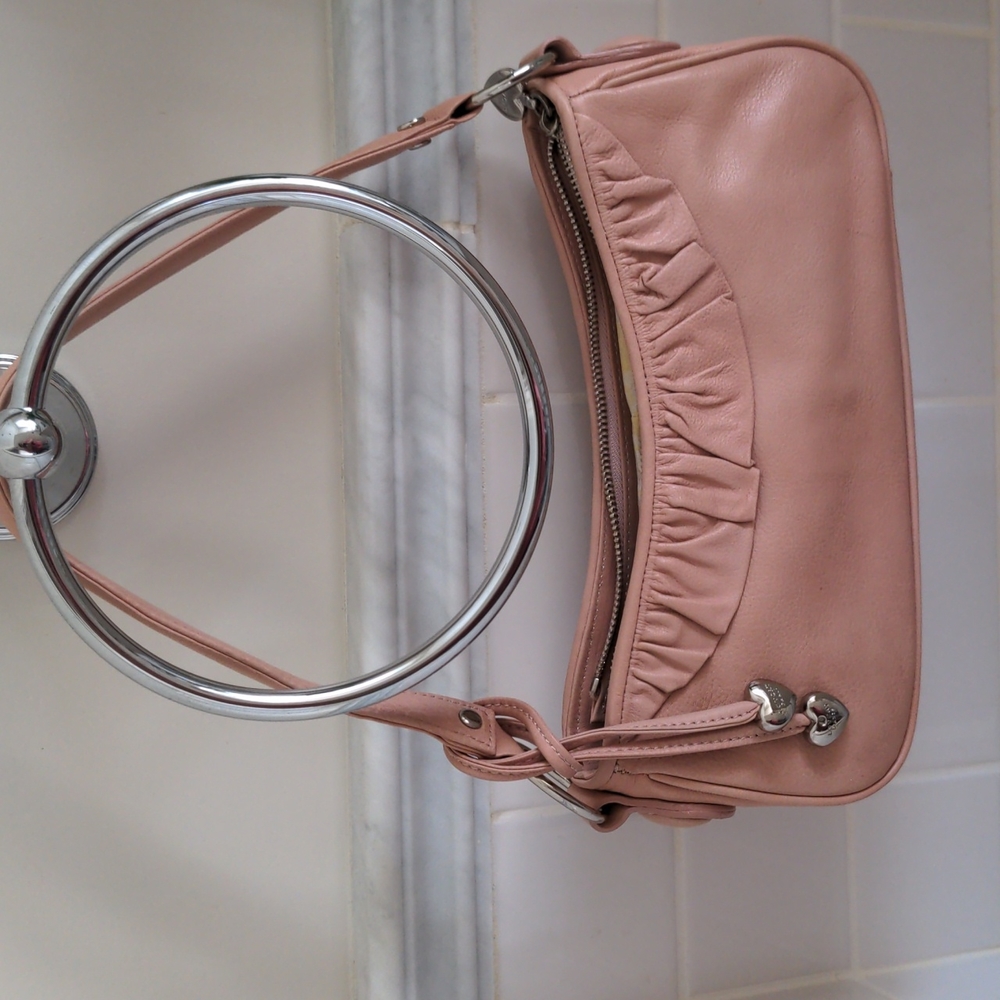 Pink small leather handbag